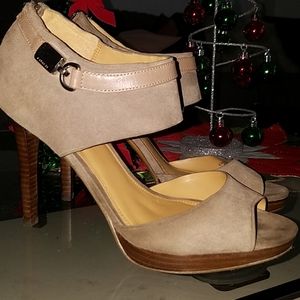 Coach suede high heels sandals